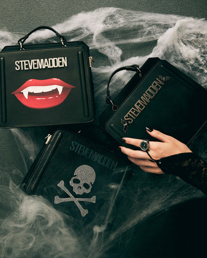 EVELYN Skull Bag Black Top Handle Crossbody Bag - Steve Madden