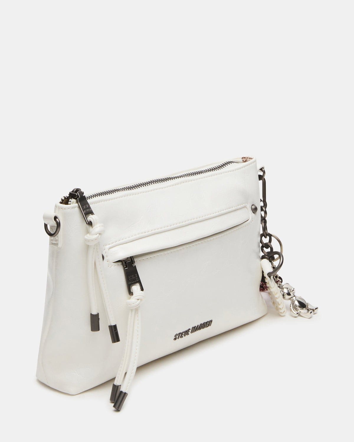 JONY Bag White Top-Zipper Crossbody Handbag - Steve Madden