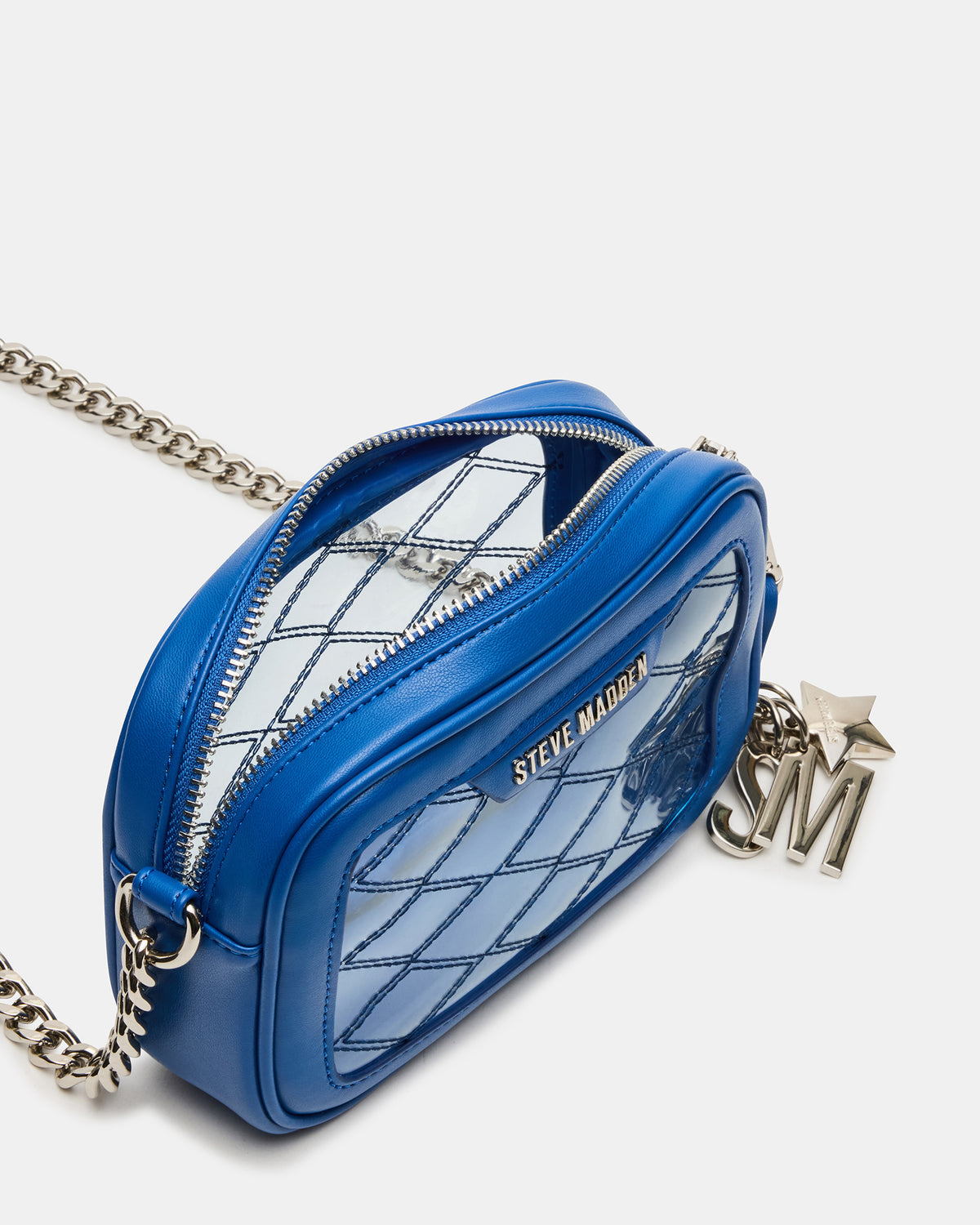 JELLY Bag Blue Clear Camera Crossbody Handbag - Steve Madden