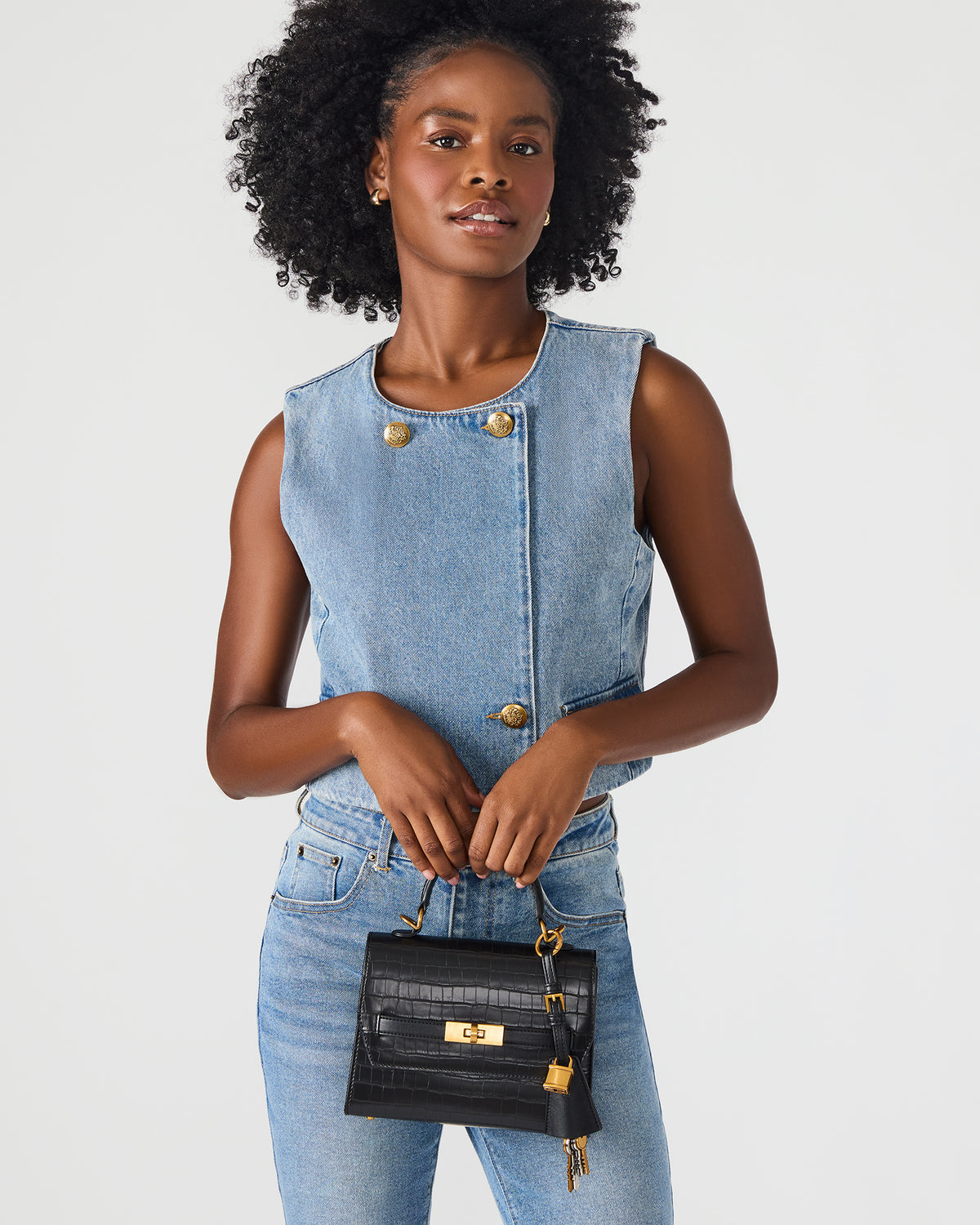 ELLOISE Bag Black Structured Mini Crossbody Handbag - Steve Madden