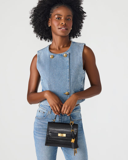 ELLOISE Bag Black Structured Mini Crossbody Handbag - Steve Madden