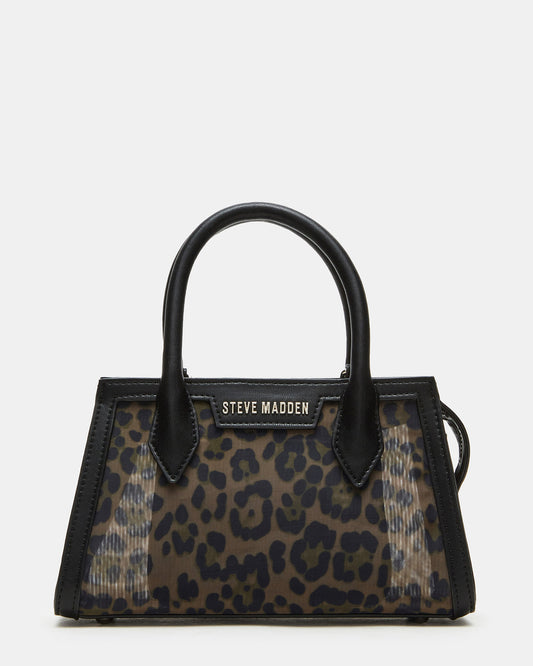 PEACHY Leopard Women's Mini Top-Handle Mesh Handbag - Steve Madden