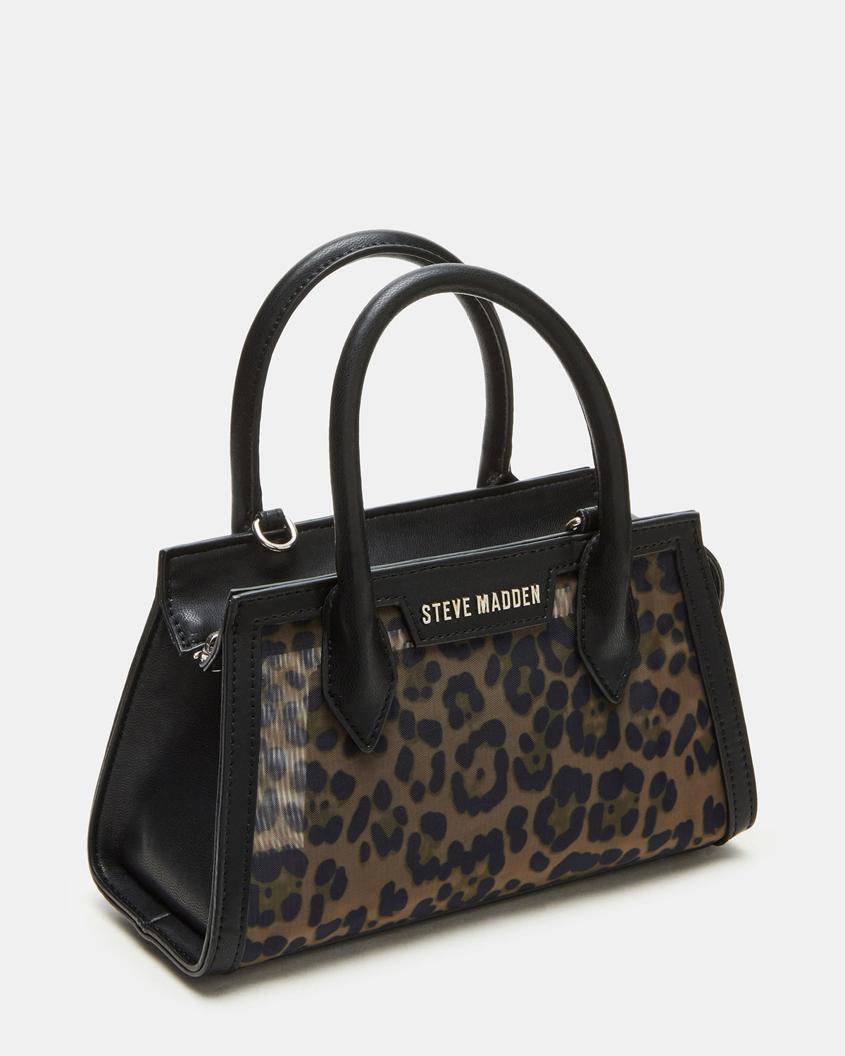 PEACHY Leopard Women's Mini Top-Handle Mesh Handbag - Steve Madden