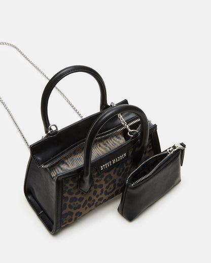 PEACHY Leopard Women's Mini Top-Handle Mesh Handbag - Steve Madden