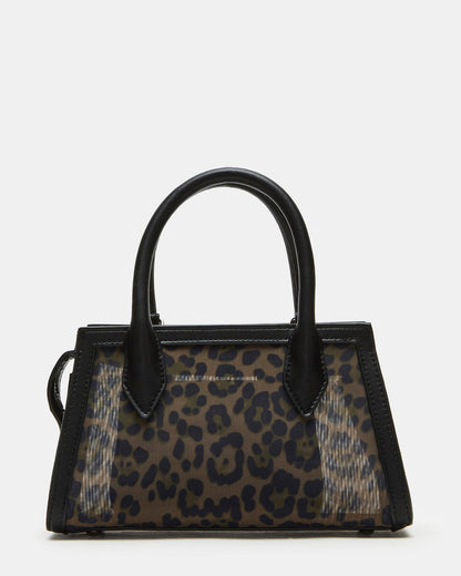 PEACHY Leopard Women's Mini Top-Handle Mesh Handbag - Steve Madden