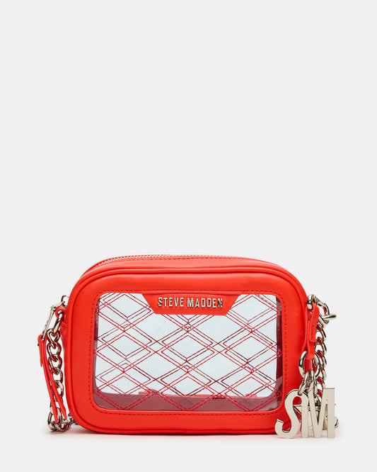 JELLY Bag Red Clear Camera Crossbody Handbag - Steve Madden