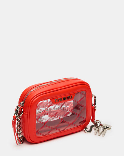 JELLY Bag Red Clear Camera Crossbody Handbag - Steve Madden