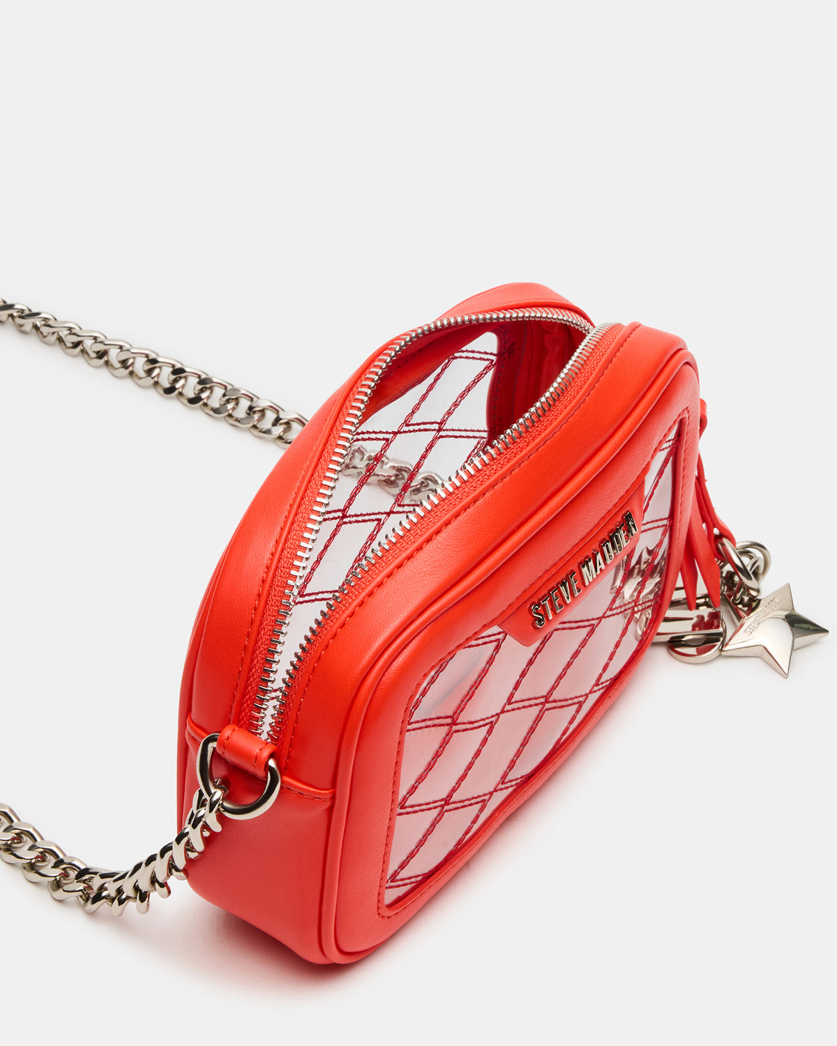 JELLY Bag Red Clear Camera Crossbody Handbag - Steve Madden