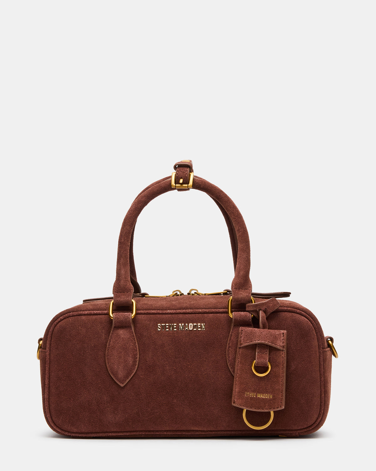 MERIT Bag Chestnut Suede Top-Handle Satchel Crossbody Handbag - Steve Madden