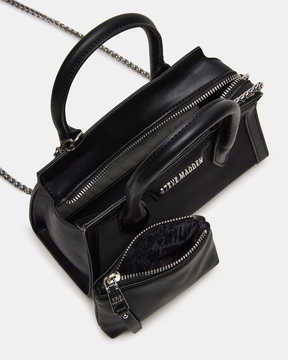 PEACHY Black Women's Mini Top-Handle Mesh Handbag - Steve Madden