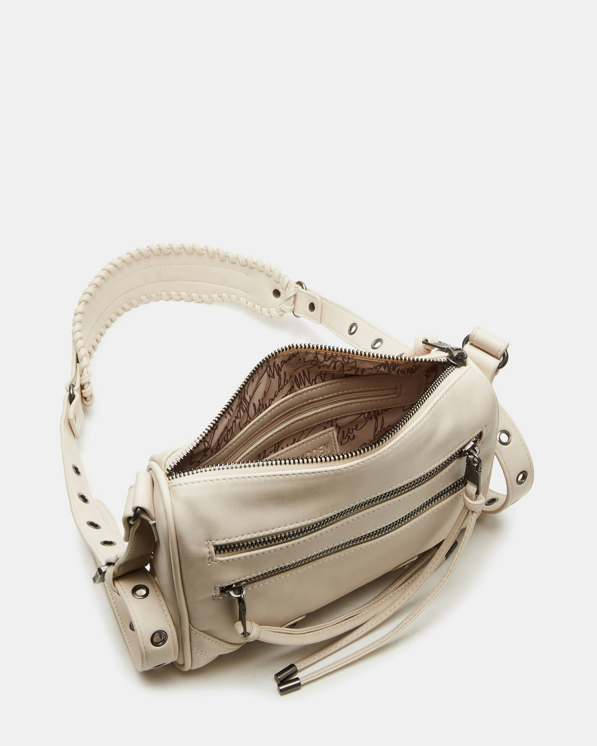 RIGBY Taupe Women's Fringe Studded Crossbody Handbag - Steve Madden