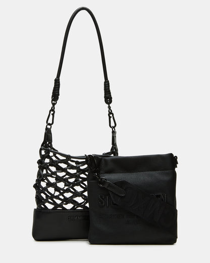ARDA Black/Black Women's Crossbody Pouch Handbag - Steve Madden