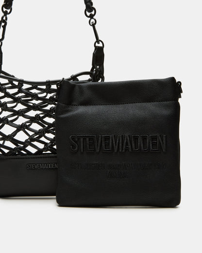 ARDA Black/Black Women's Crossbody Pouch Handbag - Steve Madden