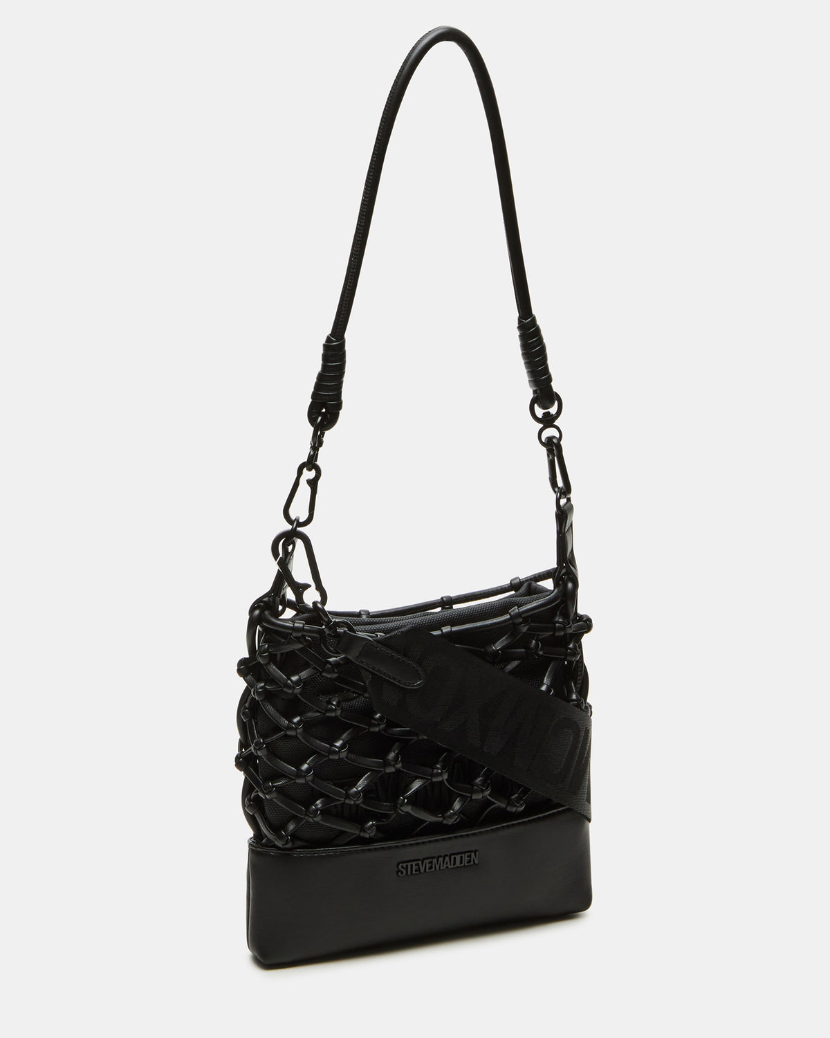 ARDA Black/Black Women's Crossbody Pouch Handbag - Steve Madden
