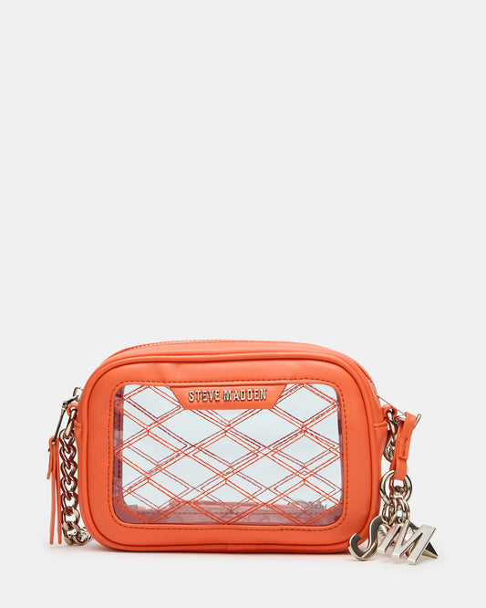 JELLY Bag Orange Clear Camera Crossbody Handbag - Steve Madden