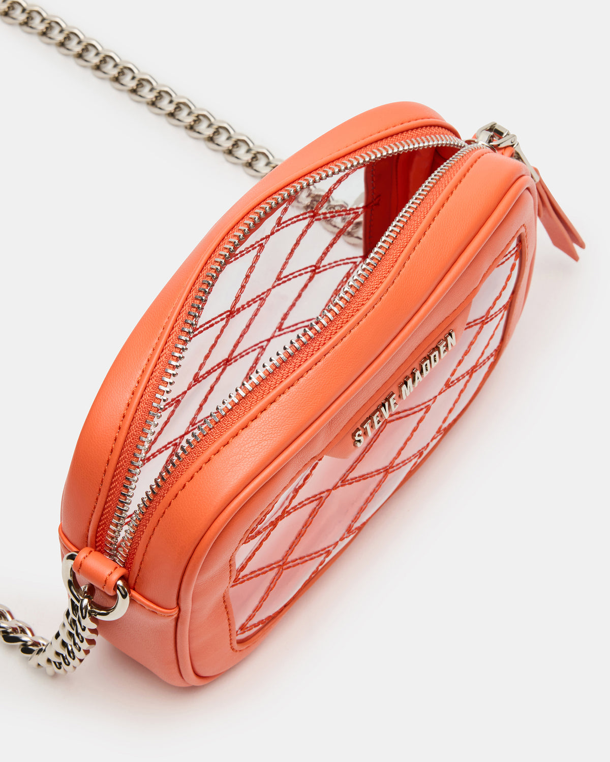 JELLY Bag Orange Clear Camera Crossbody Handbag - Steve Madden