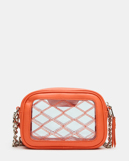 JELLY Bag Orange Clear Camera Crossbody Handbag - Steve Madden