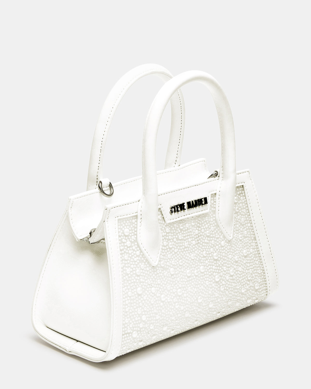PEACH White Multi Women's Mini Top-Handle Mesh Handbag - Steve Madden