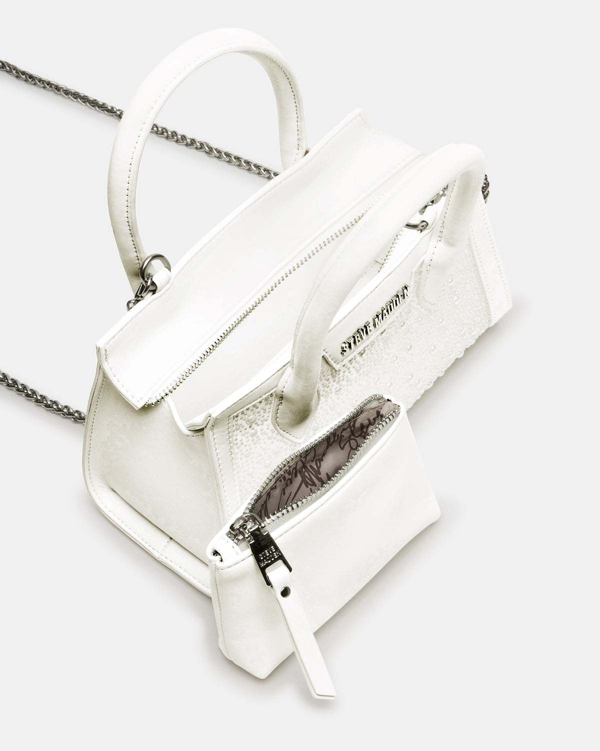 PEACH White Multi Women's Mini Top-Handle Mesh Handbag - Steve Madden
