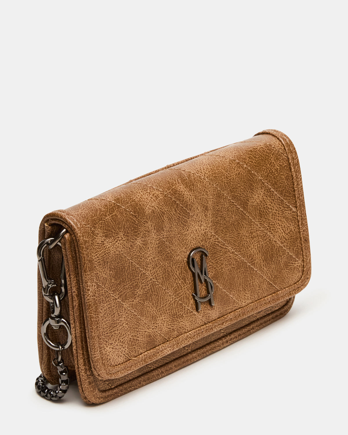RELAX Bag Pecan Logo Chain Strap Crossbody Handbag - Steve Madden