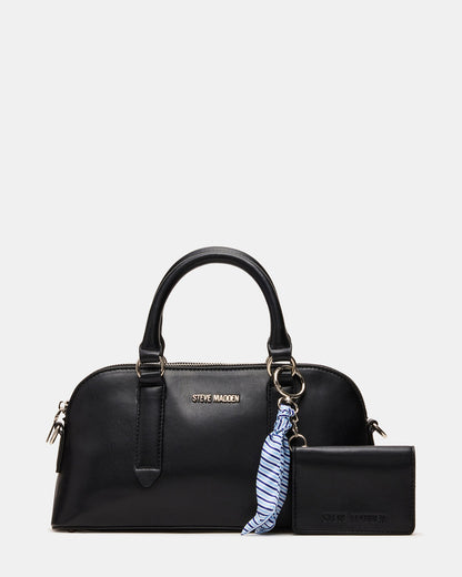 CALLY Bag Black Dome Satchel Top-Handle Crossbody Women's Handbag - Steve Madden