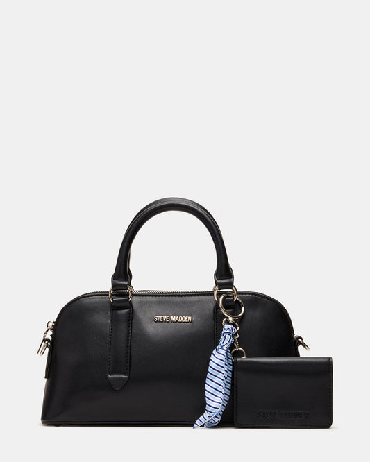 CALLY Bag Black Dome Satchel Top-Handle Crossbody Women's Handbag - Steve Madden