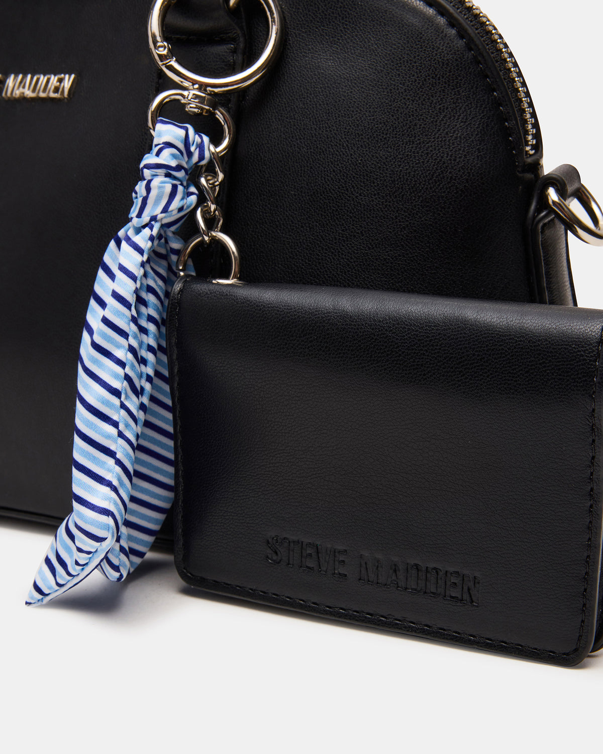 CALLY Bag Black Dome Satchel Top-Handle Crossbody Women's Handbag - Steve Madden