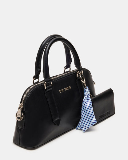CALLY Bag Black Dome Satchel Top-Handle Crossbody Women's Handbag - Steve Madden
