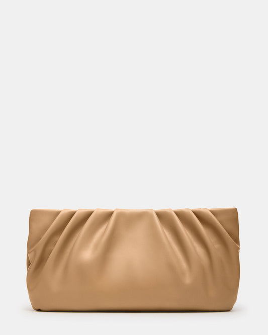 NIKA Chestnut Women's Pleated Crossbody Clutch Handbag - Steve Madden
