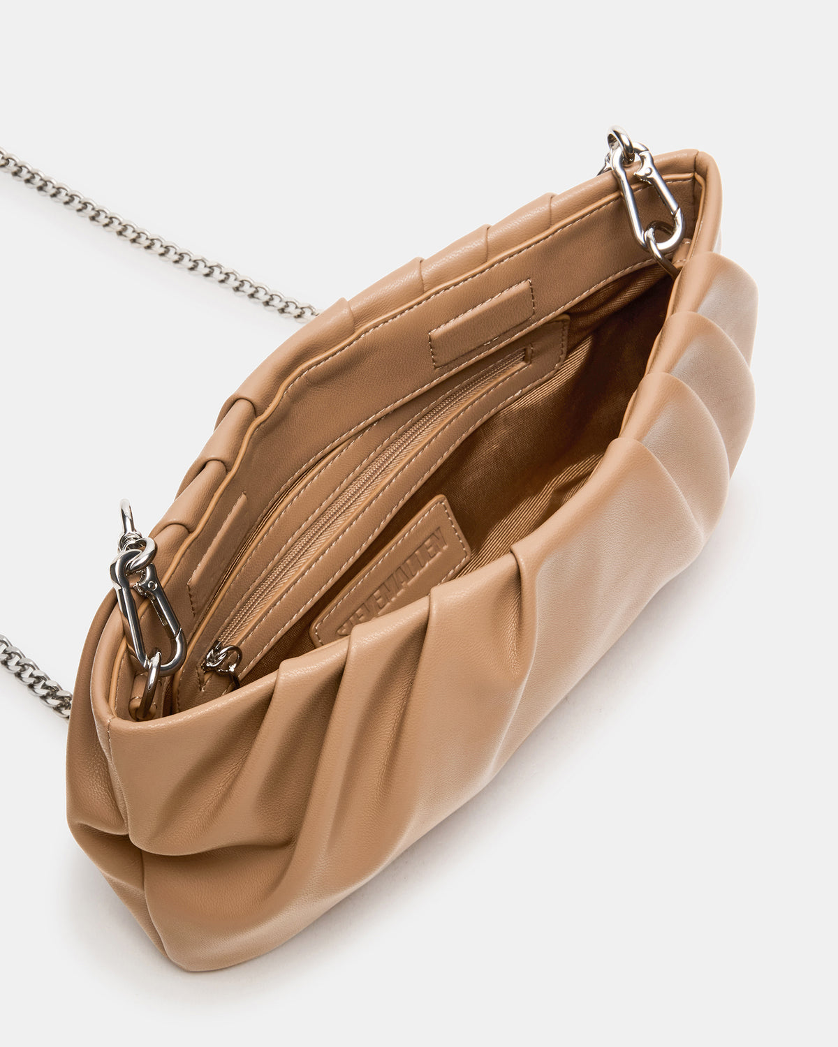 NIKA Chestnut Women's Pleated Crossbody Clutch Handbag - Steve Madden