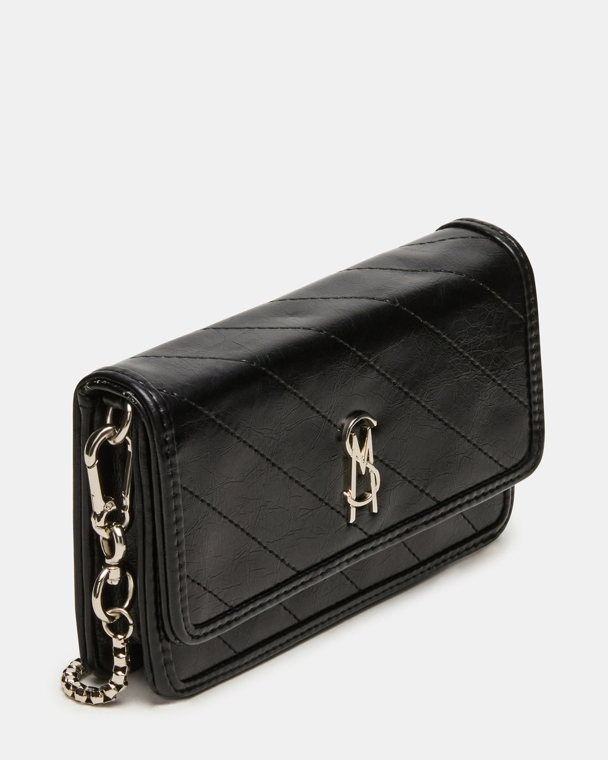 RELAX Bag Black Logo Chain Strap Crossbody Handbag - Steve Madden