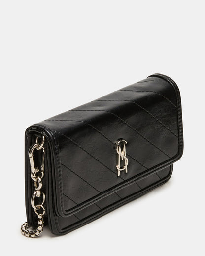 RELAX Bag Black Logo Chain Strap Crossbody Handbag - Steve Madden