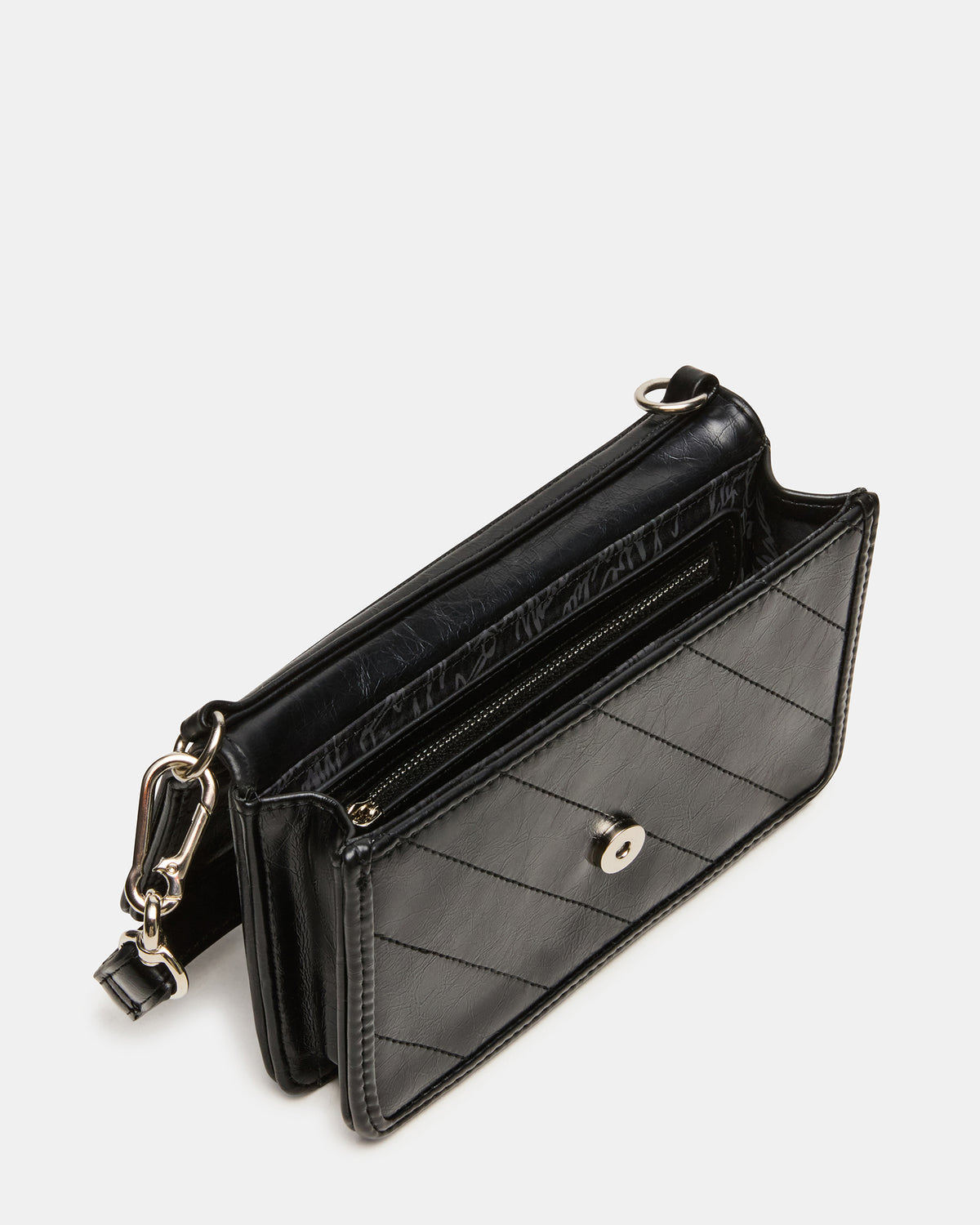 RELAX Bag Black Logo Chain Strap Crossbody Handbag - Steve Madden