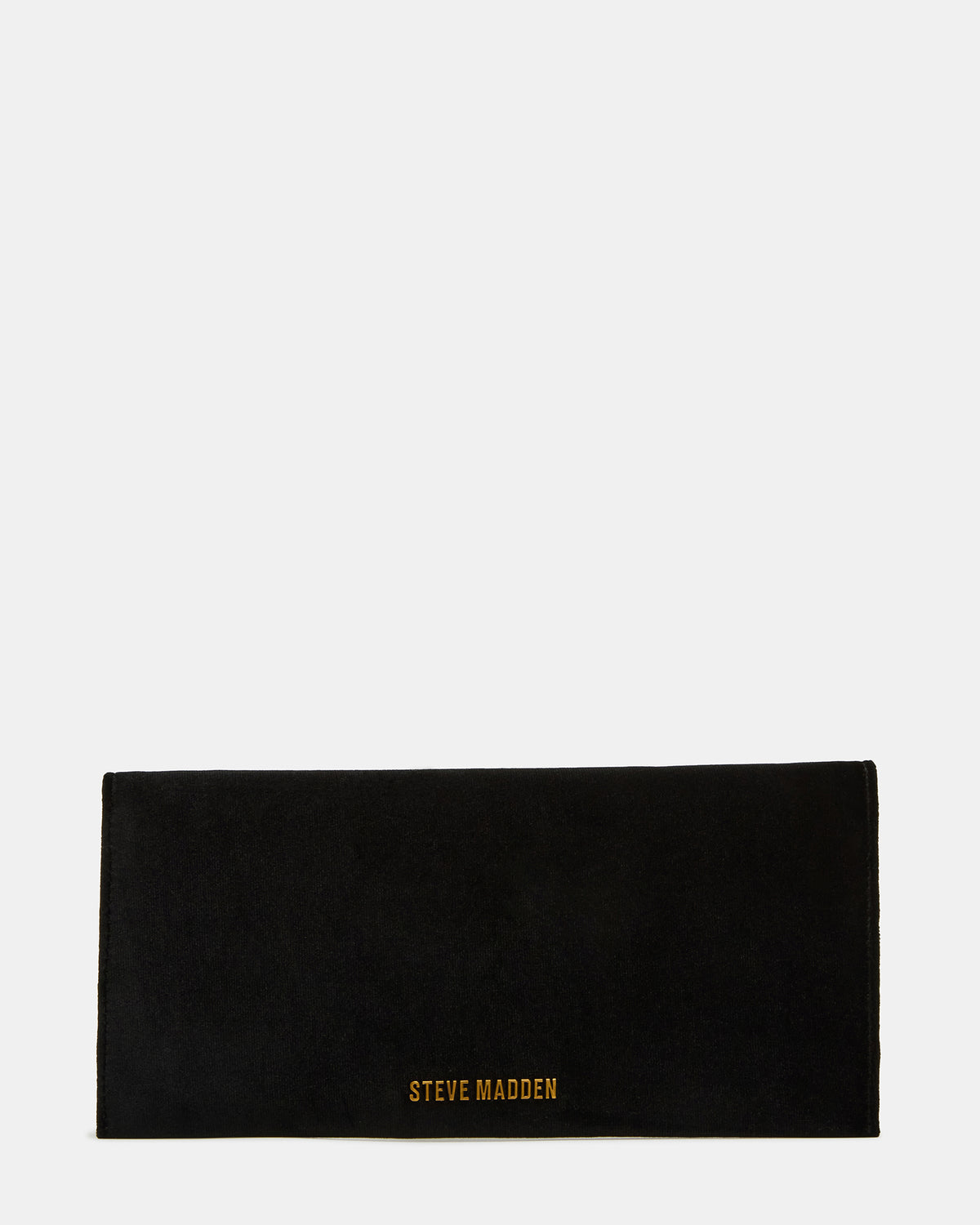 SMOOTH Bag Black Velvet Envelope Logo Crossbody Clutch Handbag - Steve Madden