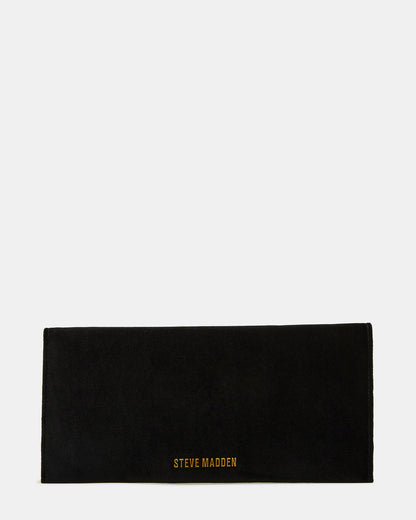 SMOOTH Bag Black Velvet Envelope Logo Crossbody Clutch Handbag - Steve Madden
