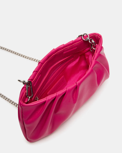 NIKA Fuchsia Women's Pleated Crossbody Clutch Handbag - Steve Madden