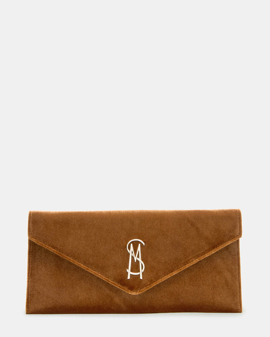 SMOOTH Bag Rust Fabric Envelope Logo Crossbody Clutch Handbag - Steve Madden