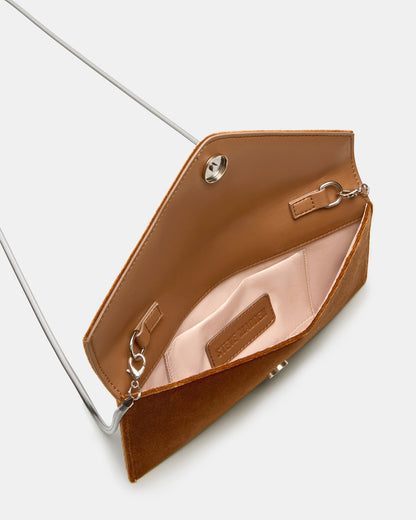 SMOOTH Bag Rust Fabric Envelope Logo Crossbody Clutch Handbag - Steve Madden