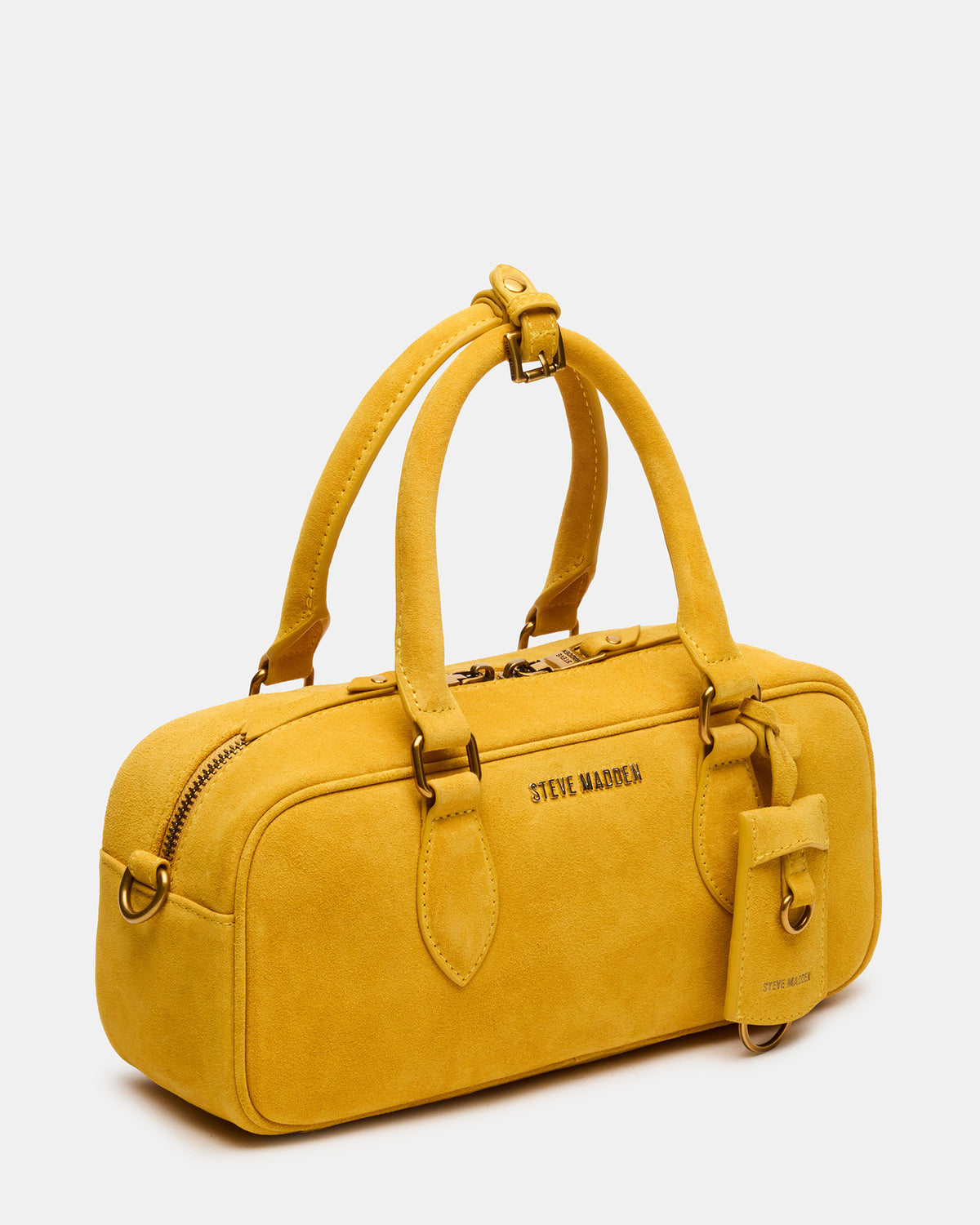 MERIT Bag Mustard Suede Top-Handle Satchel Crossbody Handbag - Steve Madden