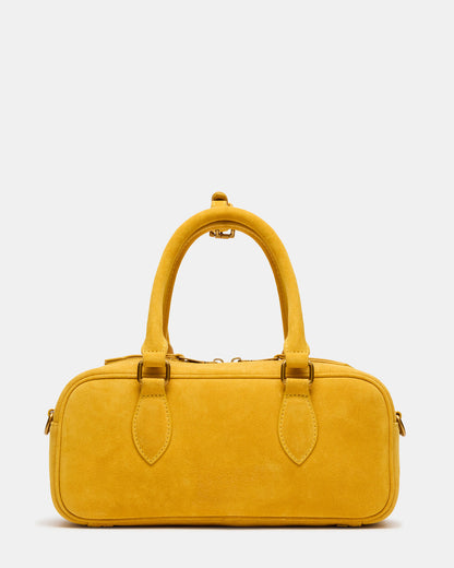 MERIT Bag Mustard Suede Top-Handle Satchel Crossbody Handbag - Steve Madden
