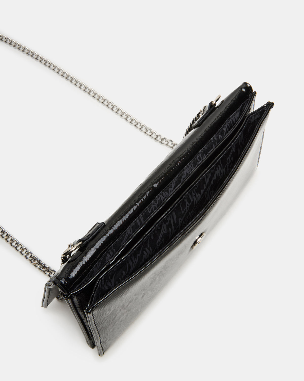 JULIANA Bag Black Patent Crossbody Clutch Handbag - Steve Madden
