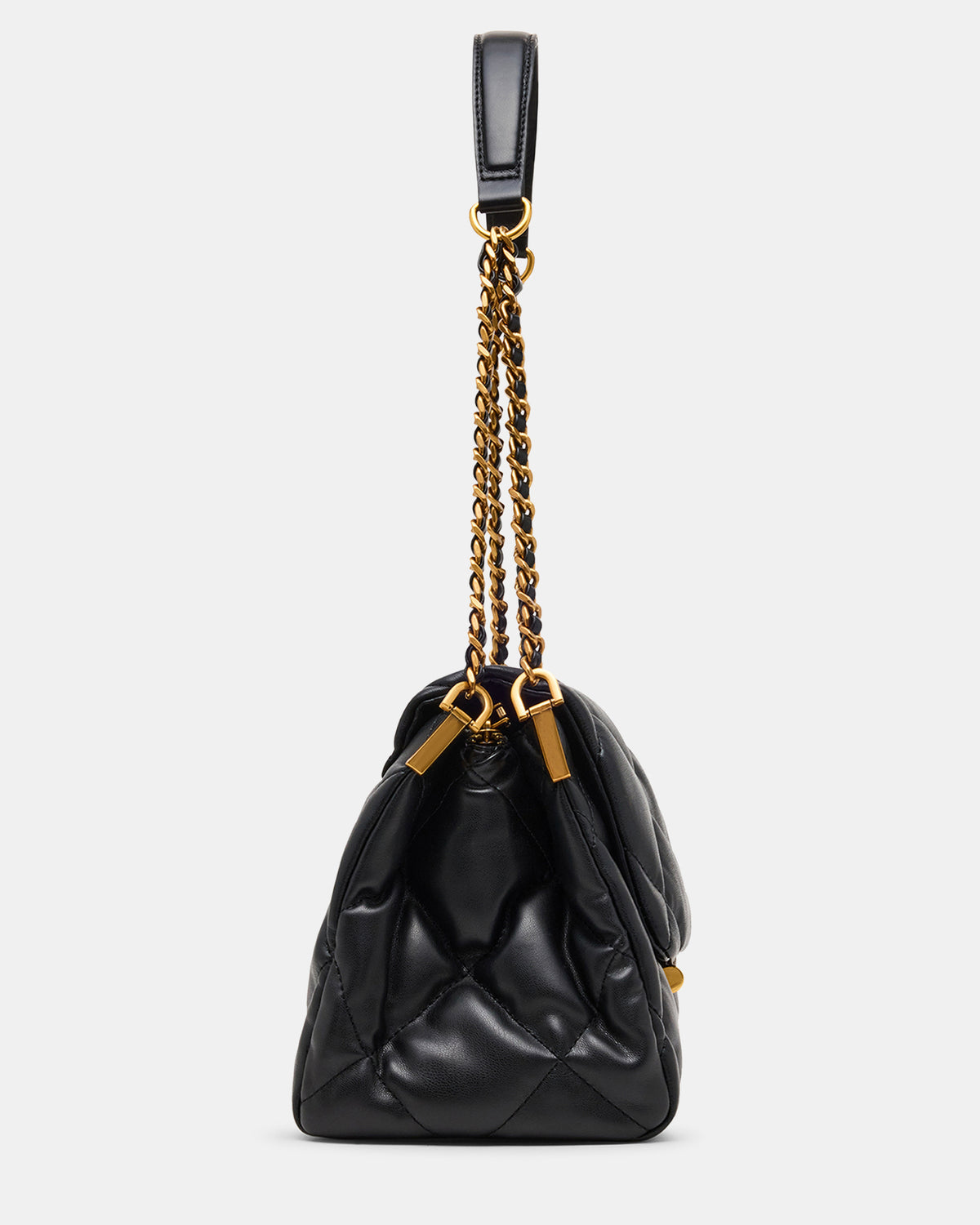 COLETTE Bag Black/Gold Quilted Chain Shoulder Handbag - Steve Madden