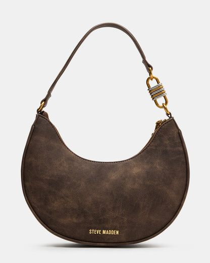 LOHAN Bag Brown Structured Hobo Shoulder Handbag - Steve Madden