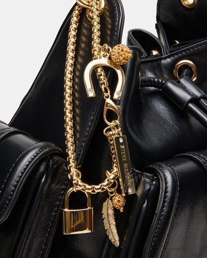 DRU Bag Black Hobo Shoulder Strap Chain Strap Handbag - Steve Madden