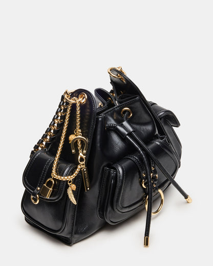 DRU Bag Black Hobo Shoulder Strap Chain Strap Handbag - Steve Madden