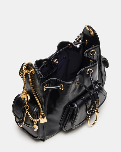 DRU Bag Black Hobo Shoulder Strap Chain Strap Handbag - Steve Madden