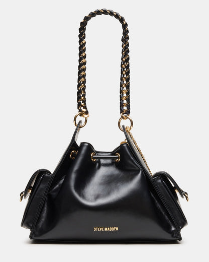 DRU Bag Black Hobo Shoulder Strap Chain Strap Handbag - Steve Madden