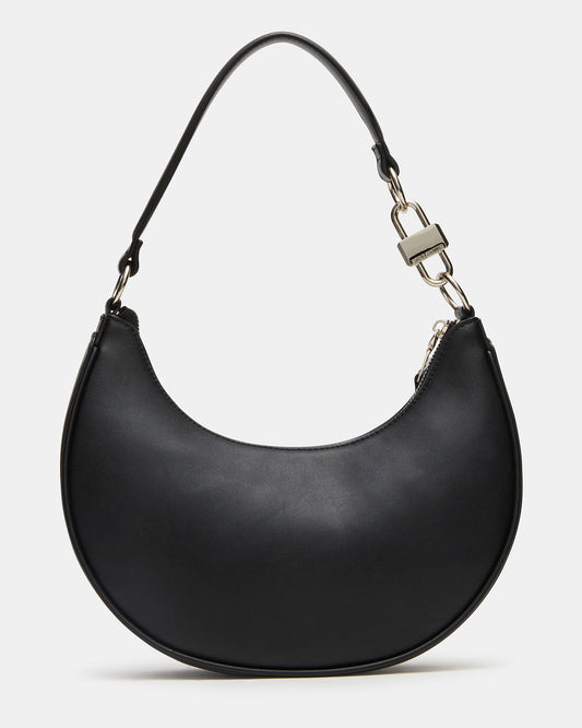 LOHAN Bag Black Structured Hobo Shoulder Handbag - Steve Madden