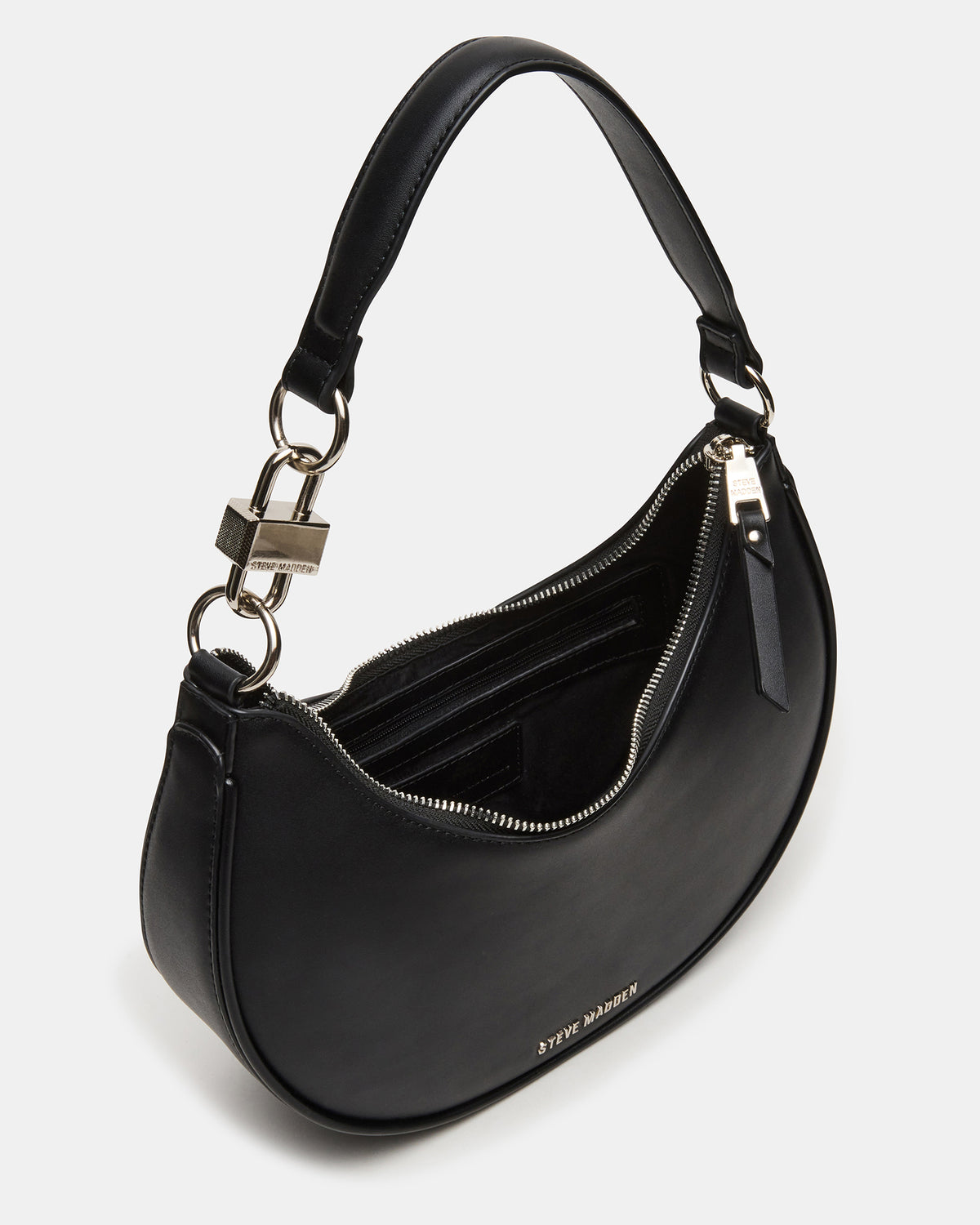 LOHAN Bag Black Structured Hobo Shoulder Handbag - Steve Madden