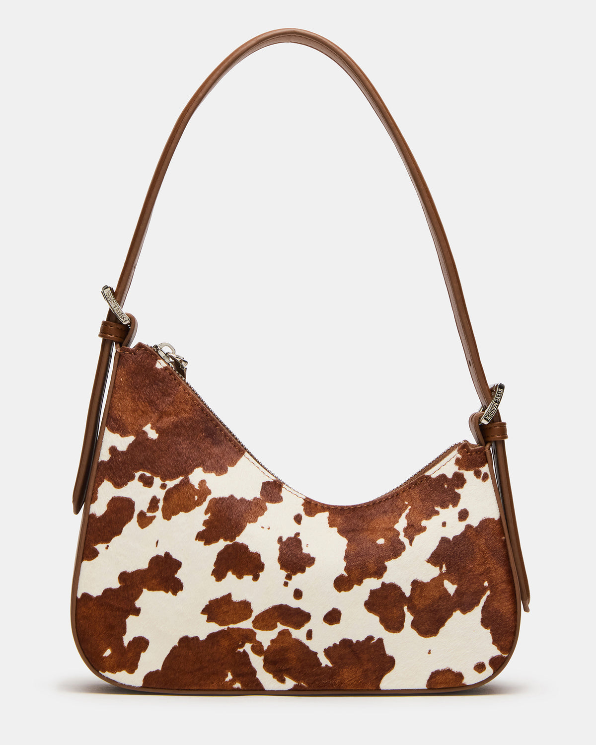 SMITH Bag Brown Cow Print Asymmetric Shoulder Handbag - Steve Madden